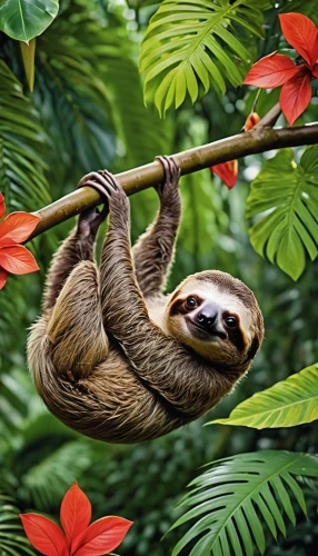 pygmy sloth,tree sloth,three-toed sloth,two-toed sloth,sloth,climbing flower,hammock,slow loris,ring-tailed,slothbear,hammocks,tamarin,palm squirrel,he is climbing up a tree,tree swing,tropical animals,branch swirl,tarzan,tufted capuchin,luwak,Photography,General,Realistic