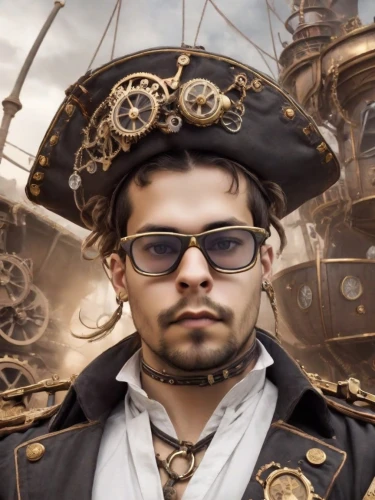 steampunk,pirate,steampunk gears,pirates,galleon,pirate treasure,jolly roger,piracy,napoleon bonaparte,admiral von tromp,caravel,brown sailor,engineer,east indiaman,pirate flag,pirate ship,ship doctor,galleon ship,abel,clockmaker