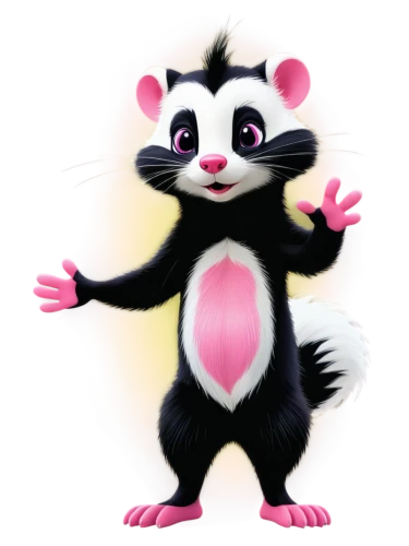 mustelid,opossum,virginia opossum,common opossum,possum,skunk,madagascar,the pink panter,cute cartoon character,raccoon,mascot,striped skunk,mustelidae,polecat,the mascot,magenta,sylvester,indri,kawaii panda,chinese panda,Conceptual Art,Graffiti Art,Graffiti Art 09