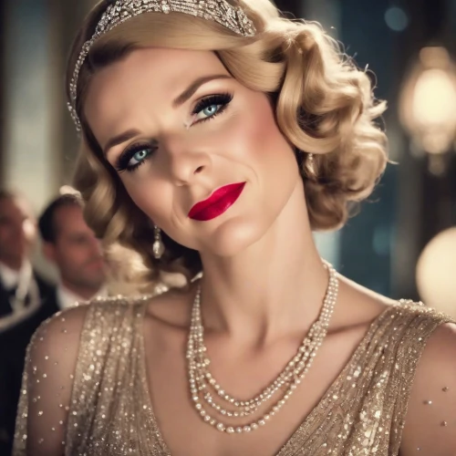 great gatsby,roaring 20's,roaring twenties,gatsby,vanity fair,twenties,fashionista from the 20s,twenties women,flapper,red lipstick,sarah walker,pearl necklace,red lips,vintage makeup,queen,glamorous,femme fatale,glamor,marylyn monroe - female,porcelain doll,Photography,Cinematic