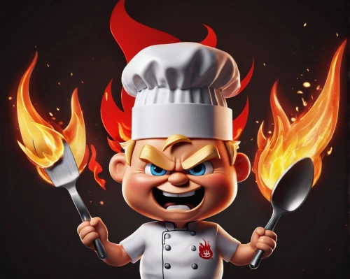 chef,chef hat,men chef,chef's hat,chef hats,red cooking,cooking book cover,fire master,fire devil,chef's uniform,cook,pastry chef,chief cook,firebrat,fire background,dwarf cookin,chefs,scandia gnome,red garlic,chefs kitchen,Unique,3D,3D Character