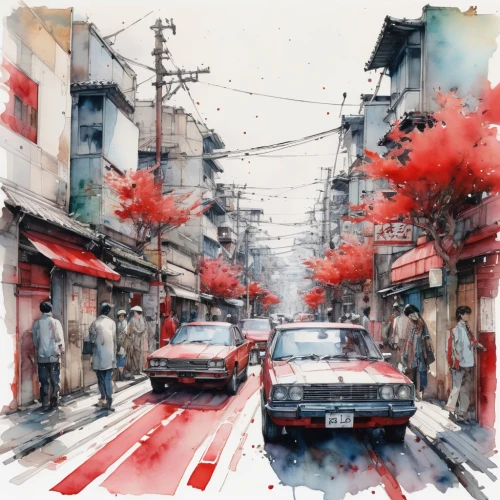 watercolor,watercolor painting,watercolor shops,hanoi,watercolor paint,watercolor paint strokes,watercolors,watercolor tea shop,watercolor background,watercolor paper,watercolor sketch,watercolour,water color,watercolor pencils,japanese art,janome chow,chinese art,red string,watercolor tea,saigon,Illustration,Paper based,Paper Based 13