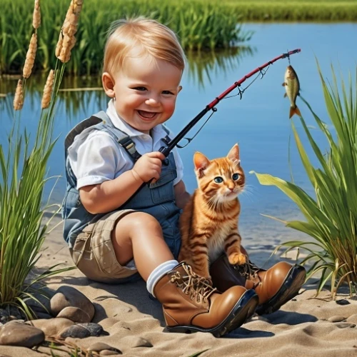 fishing classes,fishing,fishing equipment,hunting scene,big-game fishing,types of fishing,fisherman,animals hunting,angling,go fishing,casting (fishing),tiger cub,young tiger,fly fishing,fishing lure,ritriver and the cat,to fish,people fishing,toyger,fishing gear