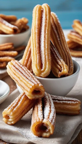 churros,churro,cinnamon sticks,pretzel sticks,chocolate wafers,vanillekipferl,dulce de leche,palmier,salt pretzels,palmiers,flaky pastry,viennese cuisine,pastelón,mille-feuille,bergäffchen,baumkuchen,wafer cookies,sfogliatelle,cinnamon stick,turrón,Photography,General,Realistic