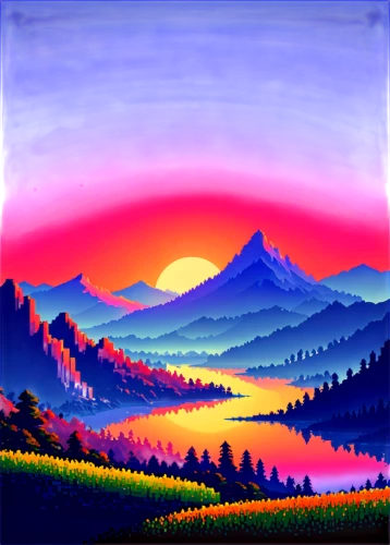 mountain sunrise,landscape background,mountain landscape,purple landscape,mountainous landscape,mountain scene,color fields,mountains,alpine sunset,salt meadow landscape,panoramic landscape,mountain world,colorful background,high landscape,mountain,landscapes,volcanic landscape,dusk background,panoramical,mountain slope,Unique,Pixel,Pixel 01