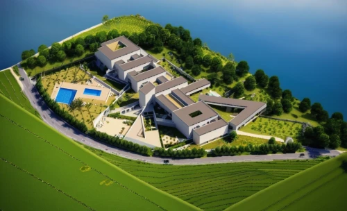 3d rendering,eco hotel,luxury property,artificial island,golf resort,golf hotel,private estate,eco-construction,artificial islands,render,holiday villa,resort,house with lake,floating island,floating islands,bendemeer estates,large home,mansion,luxury home,luxury hotel,Photography,General,Realistic