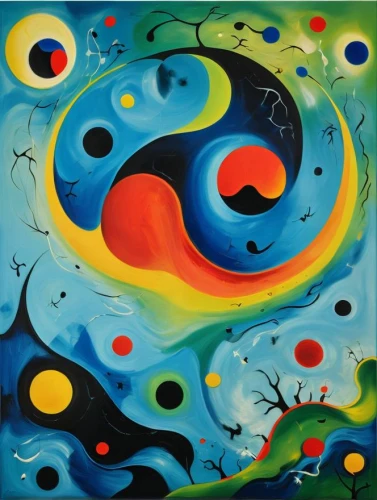 yinyang,abstract painting,indigenous painting,oil painting on canvas,abstract artwork,abstract cartoon art,oil on canvas,swirls,art painting,psychedelic art,cosmic eye,motif,planetary system,circle paint,yin yang,colorful spiral,khokhloma painting,abstract art,aboriginal painting,orbiting