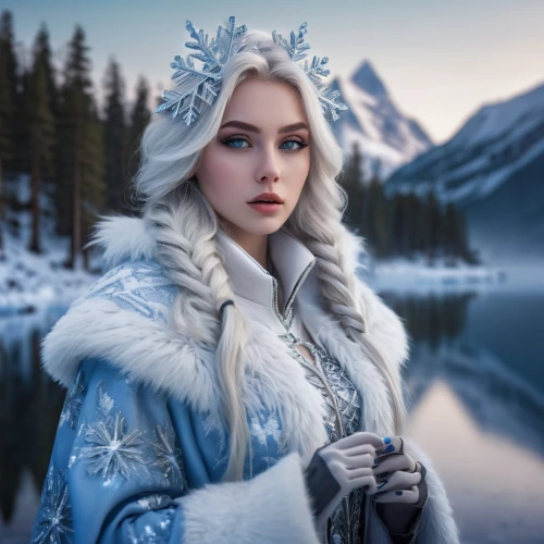 suit of the snow maiden,the snow queen,winterblueher,elsa,ice queen,white rose snow queen,winter background,ice princess,fantasy portrait,fantasy picture,white fur hat,siberian,eternal snow,fantasy art,nordic,elven,winter magic,winter dream,arctic,blue snowflake,Conceptual Art,Daily,Daily 27