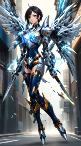 archangel,phoenix,wing ozone rush 5,griffon bruxellois,mercy,goddess of justice,sky hawk claw,honmei choco,guardian angel,garuda,fallen angel,meteora,swordswoman,wind warrior,ixia,the archangel,drg,minerva,mecha,nova,Anime,Anime,Realistic