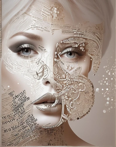 gold foil art,biomechanical,fashion vector,fashion illustration,woman face,masquerade,woman's face,beauty face skin,venetian mask,digital scrapbooking,filigree,beauty mask,sci fiction illustration,woman thinking,inner beauty,masque,golden mask,cybernetics,circuitry,virtual identity,Illustration,Vector,Vector 21