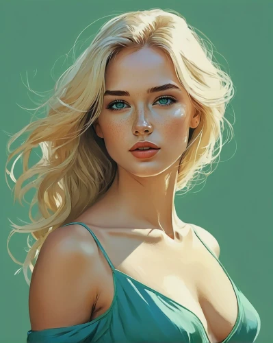 digital painting,elsa,vector illustration,blonde woman,world digital painting,fantasy portrait,girl portrait,digital art,portrait background,vector art,fashion vector,marylyn monroe - female,turquoise,the blonde in the river,blonde girl,young woman,marilyn,digital illustration,painting technique,hand digital painting,Illustration,Paper based,Paper Based 05
