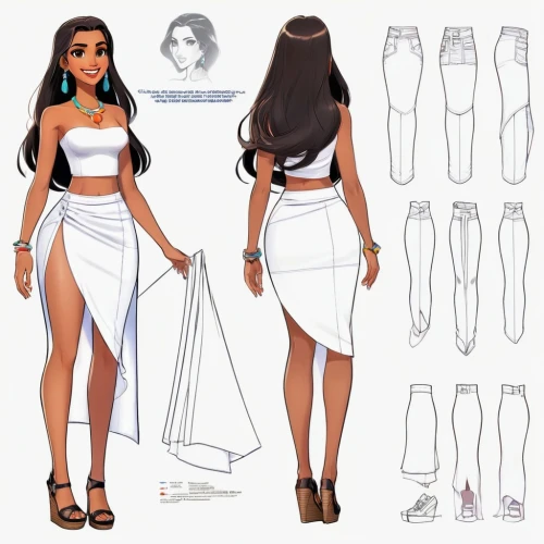 fashion design,white clothing,fashion vector,retro paper doll,jasmine,fashion sketch,concepts,costume design,ancient egyptian girl,paper doll,concept art,tiana,fashion illustration,white winter dress,bridal clothing,dress form,sheath dress,fashion designer,women's clothing,moana,Unique,Design,Character Design