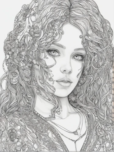 merida,girl drawing,angel line art,line-art,girl portrait,digiscrap,fantasy portrait,line art,cavachon,lineart,graphite,pencil drawings,pencil drawing,curly hair,curly,doily,rosa curly,curls,mystical portrait of a girl,white lady,Illustration,Abstract Fantasy,Abstract Fantasy 04