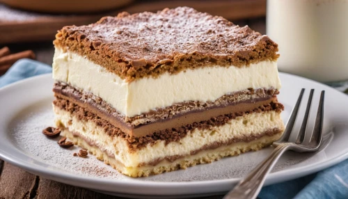 tiramisu,chocolate layer cake,rye bread layer cake,ice cream cake with chocolate sauce,semifreddo,french silk,stack cake,layer cake,cream cheese cake,cream cake,cream slices,german chocolate cake,layer nougat,black forest cake,bavarian cream,cheesecake,boston cream pie,streusel cake,tres leches cake,cheese cake,Photography,General,Realistic