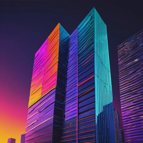 colorful city,skyscrapers,urban towers,city skyline,colorful light,tall buildings,high rises,cityscape,cinema 4d,colored lights,high-rises,abstract corporate,skyscraper,gradient effect,city buildings,shinjuku,buildings,3d background,office buildings,gradient mesh,Illustration,Vector,Vector 09