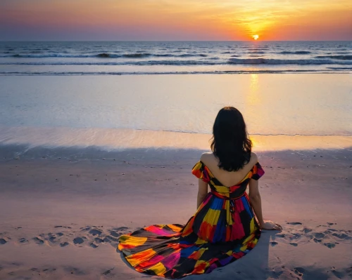 girl in a long dress,girl on the dune,girl in a long dress from the back,sunrise beach,beach background,beautiful beach,gypsy soul,sunset beach,woman silhouette,seminyak beach,the indian ocean,beautiful beaches,sea breeze,dream beach,sun and sea,beach towel,st augustine beach,mermaid silhouette,beach scenery,ponte vedra beach,Conceptual Art,Oil color,Oil Color 16