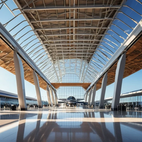 berlin brandenburg airport,dulles,airport terminal,airport apron,roof structures,calatrava,glass roof,airport,folding roof,transport hub,daylighting,hof-plauen airport,haneda,roof truss,santiago calatrava,solar cell base,terminal,aircraft construction,steel construction,futuristic architecture,Photography,General,Realistic