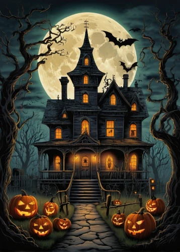 halloween poster,halloween background,halloween scene,the haunted house,witch's house,halloween illustration,halloween and horror,witch house,haunted house,halloween wallpaper,halloween travel trailer,halloween night,halloween pumpkin gifts,halloweenchallenge,halloween,jack o lantern,jack o'lantern,halloween vector character,halloween border,halloween icons,Illustration,Black and White,Black and White 22