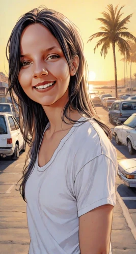 girl in t-shirt,beach background,lori,olallieberry,cgi,silphie,portrait background,the face of god,hdr,3d albhabet,hierochloe,digiart,girl washes the car,hollywood actress,ammo,photo painting,mini e,jbr,the girl's face,athene brama,Digital Art,Comic