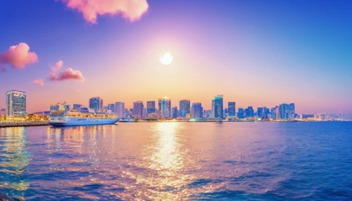 doha,san diego skyline,qatar,tel aviv,sharjah,osaka bay,mumbai,honolulu,bombay,bahrain,persian gulf,dhabi,city skyline,dubai,abu dhabi,abu-dhabi,viña del mar,khobar,miami,chicago skyline,Illustration,Japanese style,Japanese Style 01