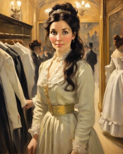 girl with cloth,girl in cloth,woman hanging clothes,portrait of a girl,young woman,girl with bread-and-butter,girl in a historic way,young lady,women's clothing,the girl's face,the girl at the station,portrait of a woman,girl in a long dress,girl in white dress,woman shopping,nurse uniform,victorian lady,the girl in nightie,laundress,orsay,Digital Art,Impressionism