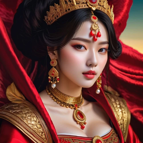 oriental princess,peking opera,mulan,oriental girl,taiwanese opera,asian costume,inner mongolian beauty,chinese art,fantasy portrait,shuanghuan noble,oriental,asian woman,oriental painting,queen of hearts,fantasy art,korean culture,hanbok,asian culture,diadem,korean history,Photography,General,Realistic