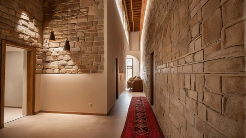 hallway space,sandstone wall,hallway,stone wall,vaulted ceiling,wall completion,limestone wall,romanesque,wine cellar,the threshold of the house,stucco wall,vaulted cellar,carved wall,entrance hall,house wall,stone floor,wooden wall,stonework,brickwork,tiled wall,Photography,General,Realistic