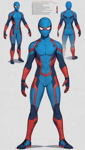 3d man,marvel figurine,male poses for drawing,3d figure,actionfigure,blue demon,muscular system,marvel comics,cartoon ninja,webbing,3d model,articulated manikin,dry suit,steel man,game figure,character animation,atom,comic character,protective suit,costume design,Unique,Design,Character Design