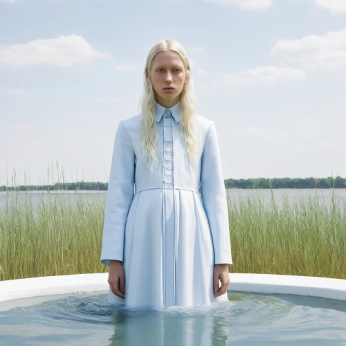 the night of kupala,suit of the snow maiden,water-the sword lily,the blonde in the river,tilda,eglantine,rusalka,the girl in the bathtub,nordic,aurora-falter,the body of water,midsummer,in water,mazarine blue,the girl in nightie,the magdalene,scandinavian style,pale,bough,laundress,Photography,Fashion Photography,Fashion Photography 25