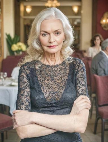aging icon,evil woman,cruella de ville,woman at cafe,tilda,femme fatale,menopause,female hollywood actress,scared woman,clue and white,sigourney weave,stepmother,dame blanche,restaurants online,regnvåt rose,bussiness woman,mrs white,elderly lady,della,old elisabeth,Female,Western Europeans,Wavy,Elderly,M,Meditation,Lace Dress,Indoor,Restaurant