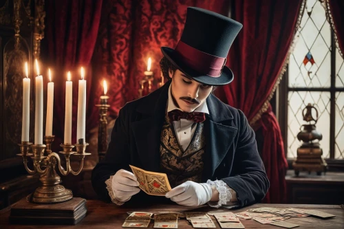 playing cards,magician,collectible card game,playing card,card game,deck of cards,play cards,the victorian era,gambler,card lovers,ringmaster,card deck,watchmaker,card games,victorian,banker,victorian style,ball fortune tellers,suit of spades,cards,Illustration,Realistic Fantasy,Realistic Fantasy 42