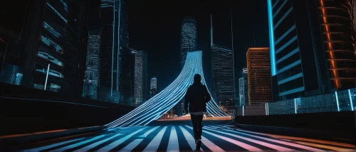 dubai marina,light trail,light trails,dubai,doha,futuristic landscape,chongqing,light paint,dhabi,shanghai,futuristic architecture,city at night,lightpainting,neon arrows,abu dhabi,light drawing,metropolis,light painting,futuristic,light graffiti,Illustration,Realistic Fantasy,Realistic Fantasy 45