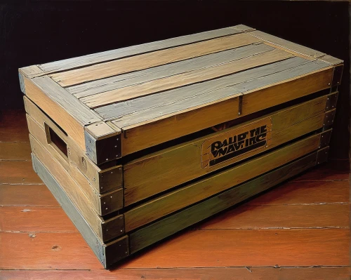 pallet pulpwood,crate,ammunition box,crate of fruit,pallets,crate of vegetables,toolbox,pallet,vegetable crate,pallet transporter,wooden box,tomato crate,euro pallet,shipping box,balafon,cargo car,wooden pallets,box-spring,corrugated cardboard,wooden cubes,Conceptual Art,Sci-Fi,Sci-Fi 15