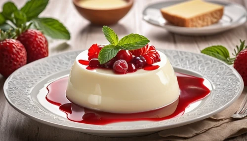 panna cotta,pannacotta,white chocolate mousse,mascarpone,gelatin dessert,zuppa inglese,semifreddo,strawberry dessert,creme caramel,almond jelly,crème anglaise,cream cheese cake,cheese cake,mousse,chiboust cream,blancmange,syllabub,cheesecake,cassata,strained yogurt,Photography,General,Realistic