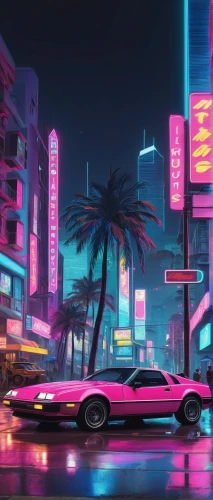 80s,mazda rx-7,toyota ae85,testarossa,neon arrows,80's design,miami,neon,toyota supra,ferrari testarossa,pontiac fiero,honda nsx,pink car,aesthetic,porsche 944,neon lights,corvette,cityscape,lotus esprit,supra,Illustration,Abstract Fantasy,Abstract Fantasy 03