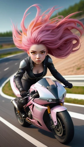 motorcycle racer,motorcycle drag racing,motorbike,motorcycle racing,motorcycling,biker,motorcyclist,sprint woman,grand prix motorcycle racing,motorcycle,automobile racer,motor-bike,motorcycles,motorella,ride,bullet ride,drag race,motorcycle accessories,moto gp,pink vector,Illustration,Realistic Fantasy,Realistic Fantasy 17