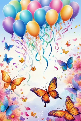 colorful balloons,butterfly background,rainbow color balloons,happy birthday balloons,balloons flying,balloons,balloons mylar,butterfly clip art,birthday banner background,blue butterfly background,baloons,birthday balloons,birthday background,rainbow butterflies,new year balloons,colorful foil background,butterfly vector,corner balloons,pink balloons,happy birthday background,Illustration,Realistic Fantasy,Realistic Fantasy 01