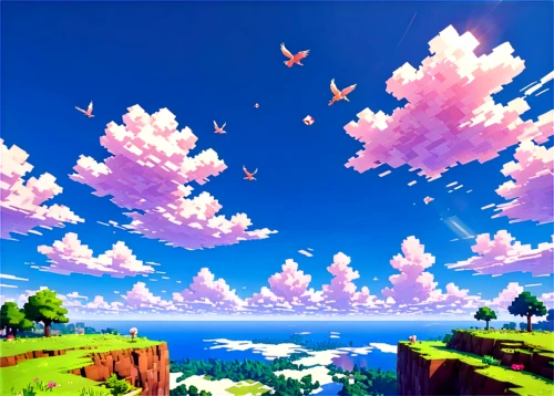 hot-air-balloon-valley-sky,sky,panoramical,cartoon video game background,landscape background,mushroom landscape,sky clouds,clouds - sky,virtual landscape,flying island,skyland,mushroom island,3d background,fairy world,bird kingdom,cloud mountains,japanese sakura background,background vector,cloud play,sakura background,Unique,Pixel,Pixel 03