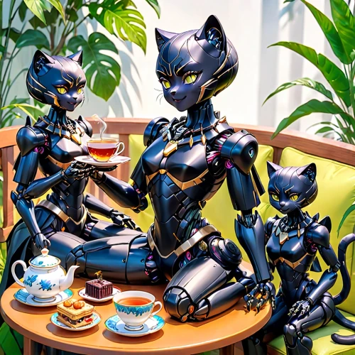 cat's cafe,cat coffee,teatime,cat family,kopi luwak,tea time,coffee break,tea party cat,tea party,tea set,tea zen,cafe,evangelion eva 00 unit,café,cats,tea service,kotobukiya,coffee shop,breakfast table,blue coffee cups,Anime,Anime,General