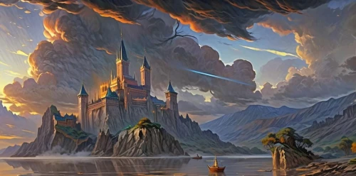 fantasy landscape,heroic fantasy,fantasy picture,northrend,mountain settlement,fantasy art,castle of the corvin,guards of the canyon,hall of the fallen,fire mountain,futuristic landscape,knight's castle,fallen giants valley,imperial shores,ancient city,fantasy world,giant mountains,shard of glass,arcanum,jrr tolkien