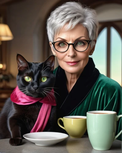 cat coffee,woman drinking coffee,black cat,kopi luwak,cat drinking tea,elderly lady,senior citizen,tea zen,earl gray,elderly person,tea party cat,audrey hepburn,the cat and the,café au lait,cat's cafe,espresso,pet black,devon rex,menopause,cups of coffee,Photography,General,Realistic