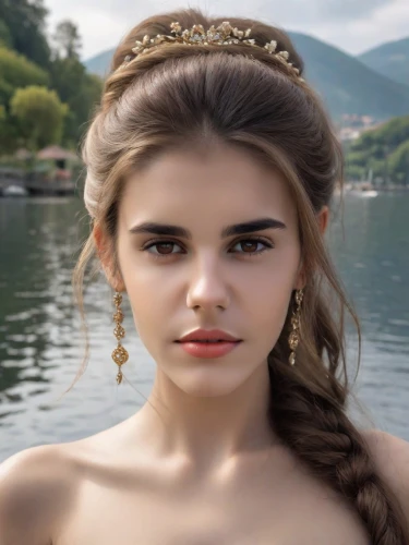 celtic queen,thracian,diadem,tiara,princess crown,pretty young woman,spring crown,young woman,artificial hair integrations,natural cosmetic,celtic woman,summer crown,beautiful young woman,female beauty,gold crown,germanic tribes,miss circassian,elven,orla,beauty face skin,Photography,Realistic
