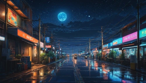 blue rain,tokyo,tokyo city,night scene,world digital painting,shinjuku,scifi,evening atmosphere,osaka,cyberpunk,kyoto,rainy,lunar,atmosphere,taipei,futuristic landscape,night image,neon coffee,b3d,sci-fi,Photography,General,Fantasy