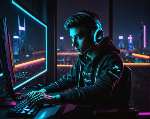 cyberpunk,dj,lan,man with a computer,computer addiction,gamer,computer game,computer freak,coder,connectcompetition,cyber,music background,computer games,hacker,headset profile,gamer zone,night administrator,gaming,computer code,neon lights,Photography,Fashion Photography,Fashion Photography 11