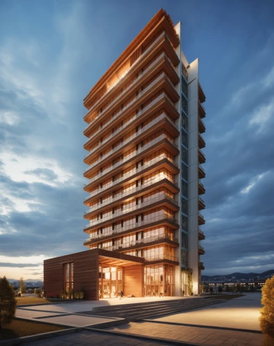 residential tower,appartment building,3d rendering,new housing development,sky apartment,metal cladding,wooden facade,high-rise building,olympia tower,multistoreyed,modern building,espoo,residential building,croydon facelift,condominium,apartment building,oria hotel,corten steel,apartment block,block balcony,Photography,General,Realistic