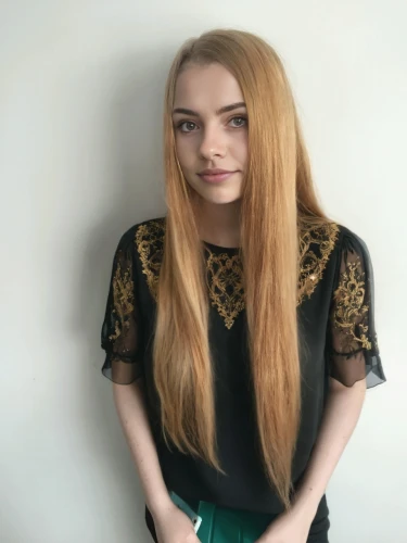 yellow background,paleness,social,british semi-longhair,ginger rodgers,green background,artificial hair integrations,eurasian,golden haired,long blonde hair,orla,lace wig,smooth hair,irish,caramel color,shoulder length,portrait background,pretty young woman,teen,greta oto