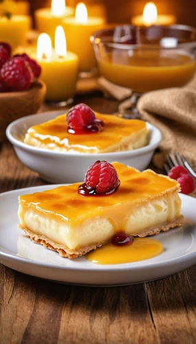 creme caramel,custard tart,cheese cake,crêpe suzette,crème brûlée,mango pudding,zwiebelkuchen,pannacotta,gelatin dessert,flan,emmenthal cheese,oven-baked cheese,cheese slices,blintz,cheesecakes,cream slices,cheesecake,panna cotta,creme brulee,butter pie,Photography,General,Realistic