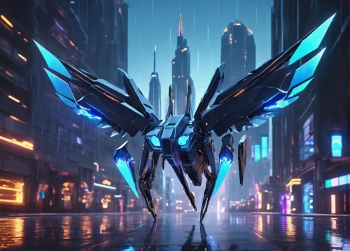 sentinel,cyberpunk,garuda,mecha,griffon bruxellois,winged,mech,decepticon,manta,vector,manta - a,manta-a,nova,argus,sky hawk claw,mega crane,glass wings,transformer,thunderbird,futuristic,Unique,3D,Low Poly