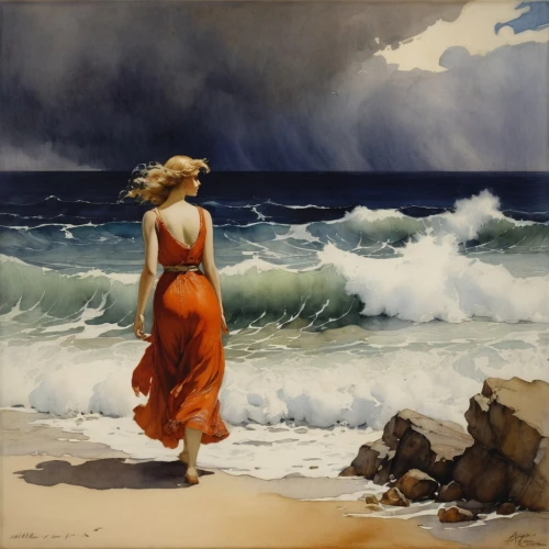 the wind from the sea,sea storm,beach landscape,man at the sea,sea landscape,landscape with sea,seascape,carol m highsmith,stormy sea,sea breeze,el mar,little girl in wind,oil painting,coastal landscape,carol colman,sea-shore,lan thom,the sea maid,girl on the dune,seascapes,Illustration,Paper based,Paper Based 23