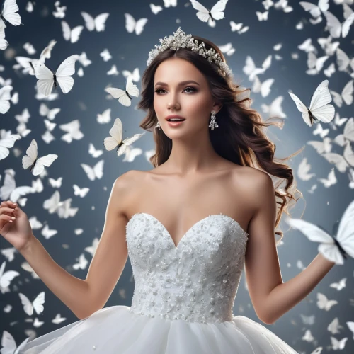 bridal clothing,wedding dresses,quinceanera dresses,wedding gown,bridal dress,wedding dress train,white rose snow queen,wedding dress,bridal jewelry,bridal,bridal party dress,princess crown,bridal accessory,the angel with the veronica veil,fairy queen,diadem,butterfly white,debutante,silver wedding,white swan,Photography,General,Realistic